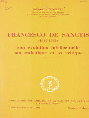 cover image of Francesco de Sanctis (1817-1883)